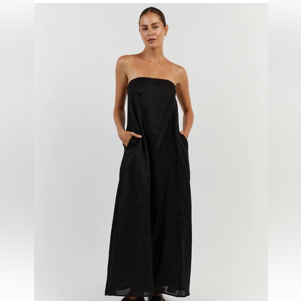 DISSH linen strapless dresss